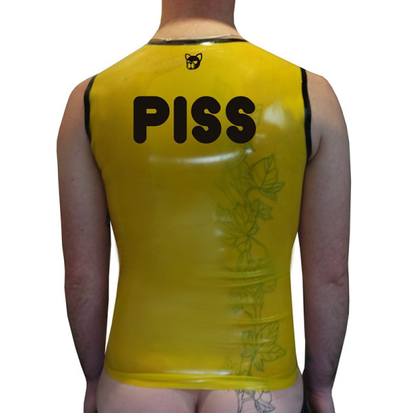 Piss play translucent yellow sleeveless t-shirt